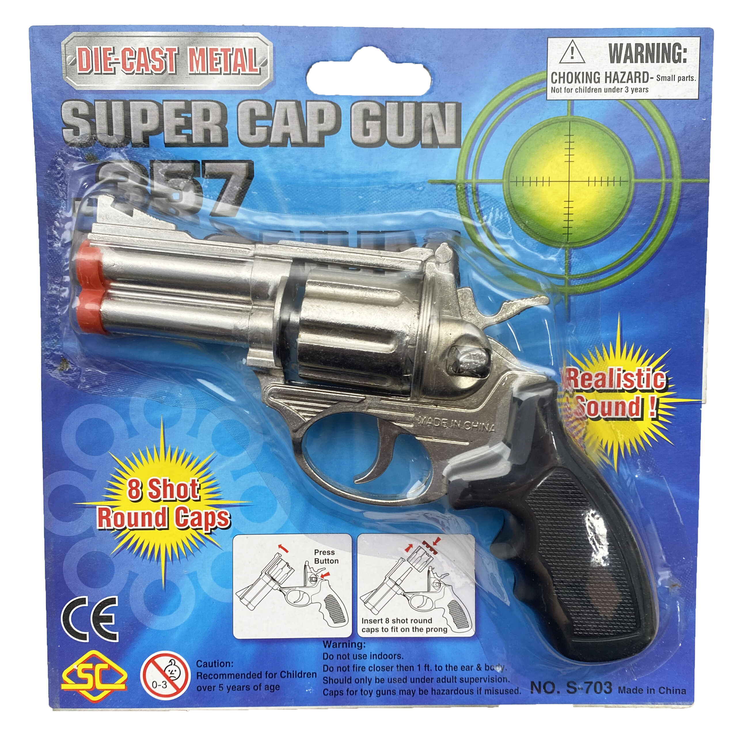 NV2307 Die Cast 357 Magnum Cap Gun - 15cm - Jack in the Box